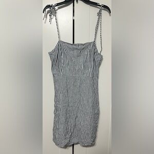 Old Navy Grey and White Striped Dress